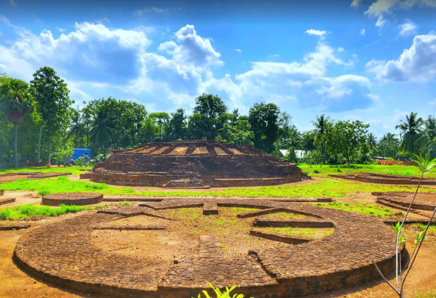 Ruins of a Buddhist stupa at Adurru