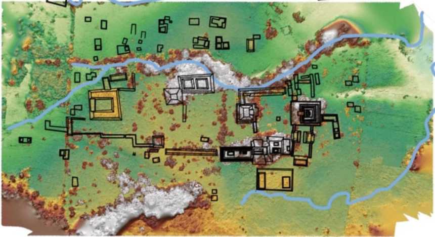 A map of the Ancient Maya city of Sak Tz’i’