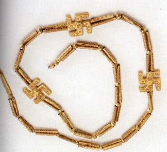 A 3,200 year old swastika necklace excavated from Marlik, Gilan province, northern Iran