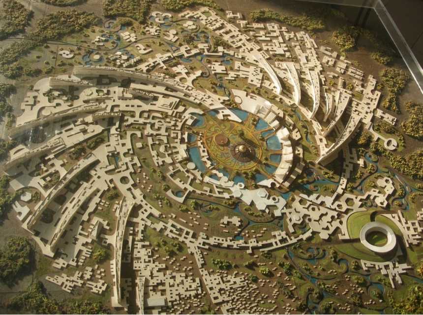 A view of the Galaxy shaped master-plan for Auroville, in Puducherry.