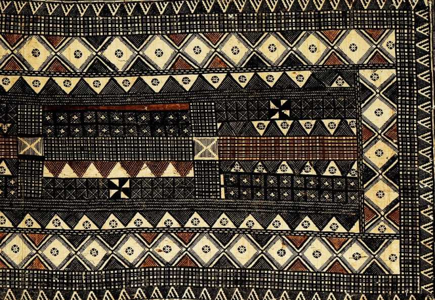 Terracotta fragments of the Lapita people 6 Painted Barkcloth (Masi kesa), late 19th–early 20th century, Lau Islands, Fiji,