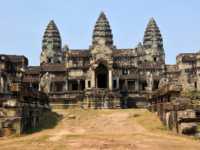 The Hindu temple complex of Angkor Wat built from 1122 CE under Suryavarman II of the Khmer Empire.