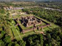 An aerial view of Angkor Wat