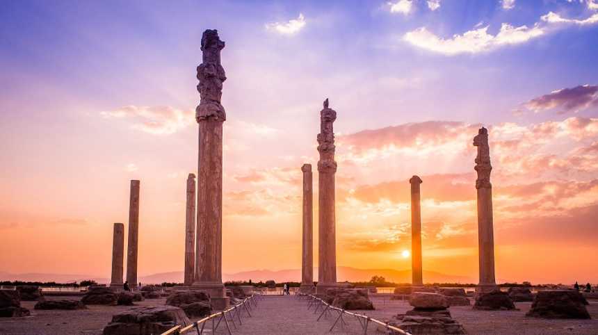 Magnificent Ruins Of The Ancient City Of Persepolis 3 Ruins of the Apadana's columns.