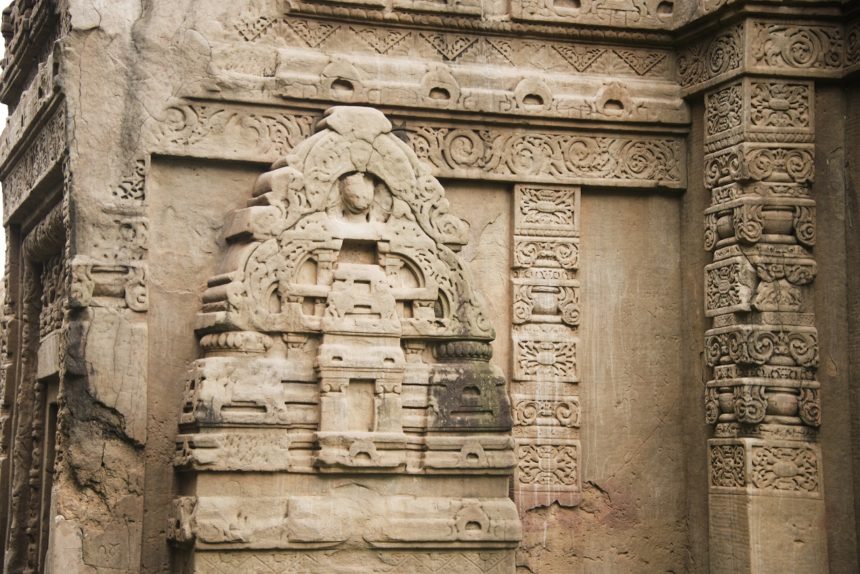 Intricate carvings and beautifully ornamented sculptures at Masrur Temples