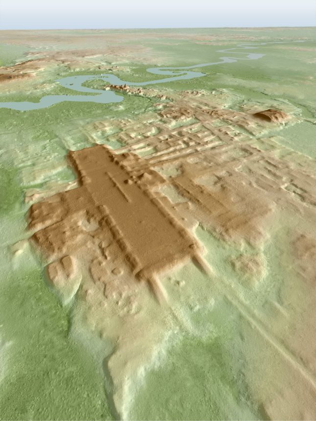 3D image of the site of Aguada Fenix based on lidar.